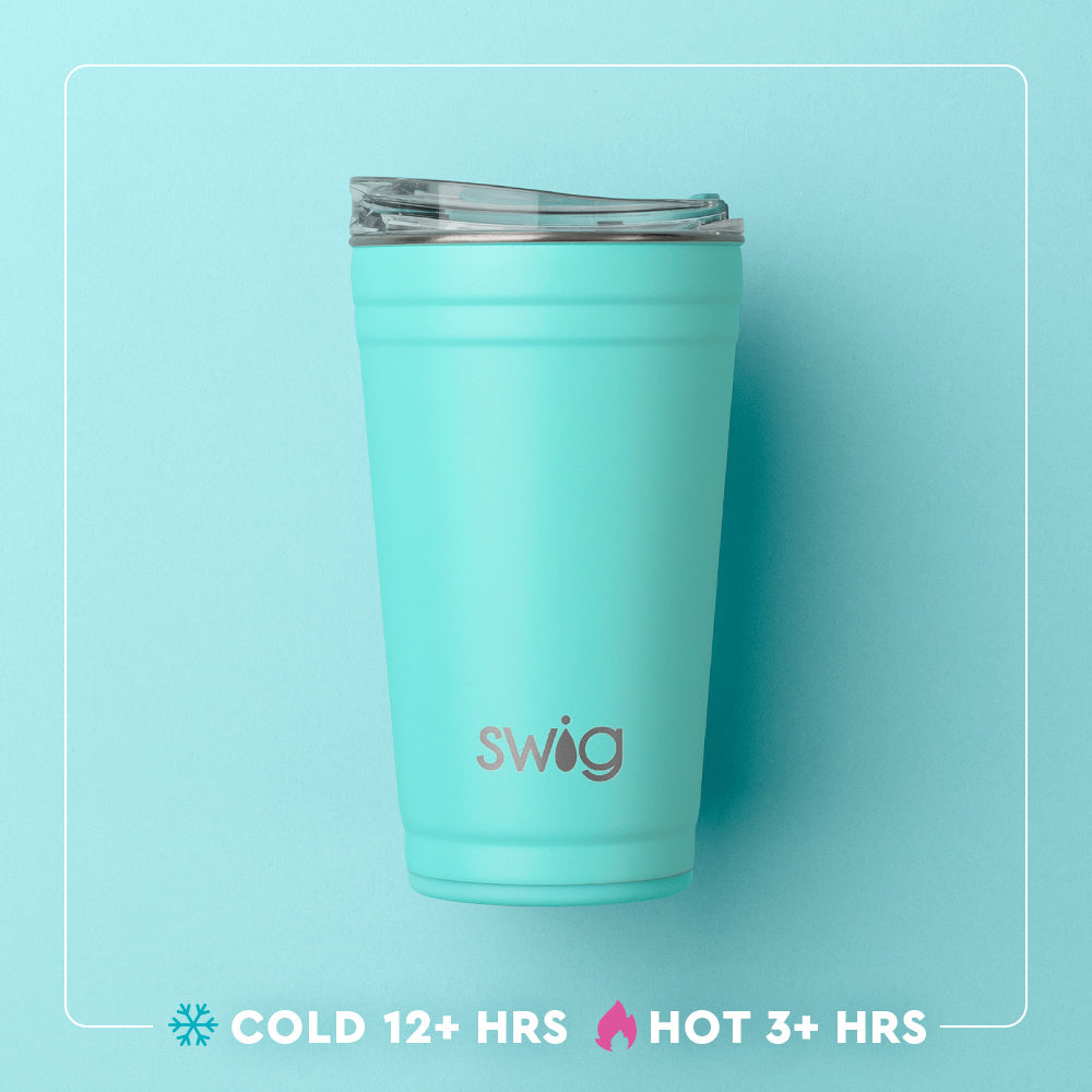 Generic aqua swig photo with words - cold 12+ hours and hot 3+ hours 