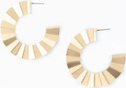 Lennox Crinkle Gold Hoop Earrings
