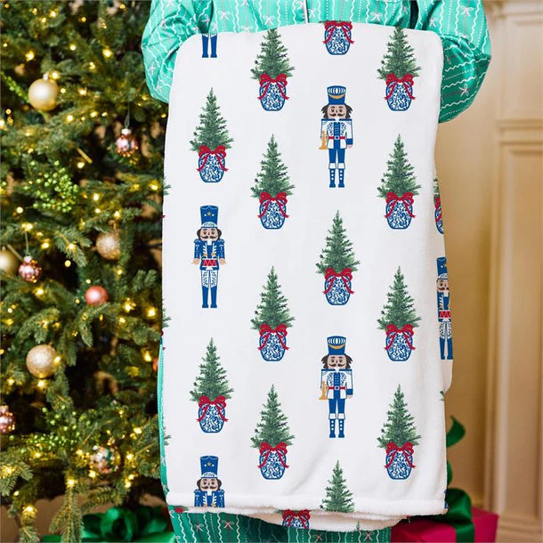 Picture 1 - White blanket with trees and nutcrackers 