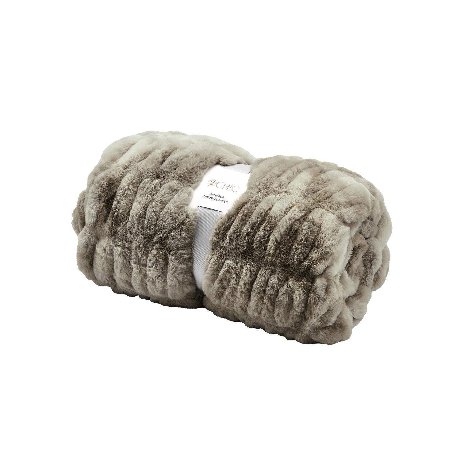 Blanket - Marbled Faux Fur - Gray - 50”x60”