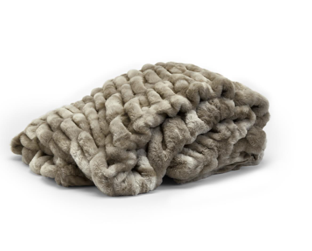 Blanket - Marbled Faux Fur - Gray - 50”x60”