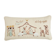 Seasonal - Pillow - Nativity - 24”x12”  ivory with nativity painted scene 