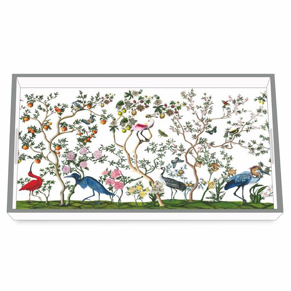 Wooden Vanity Bird Tray - Bird & Branch Chinoiserie