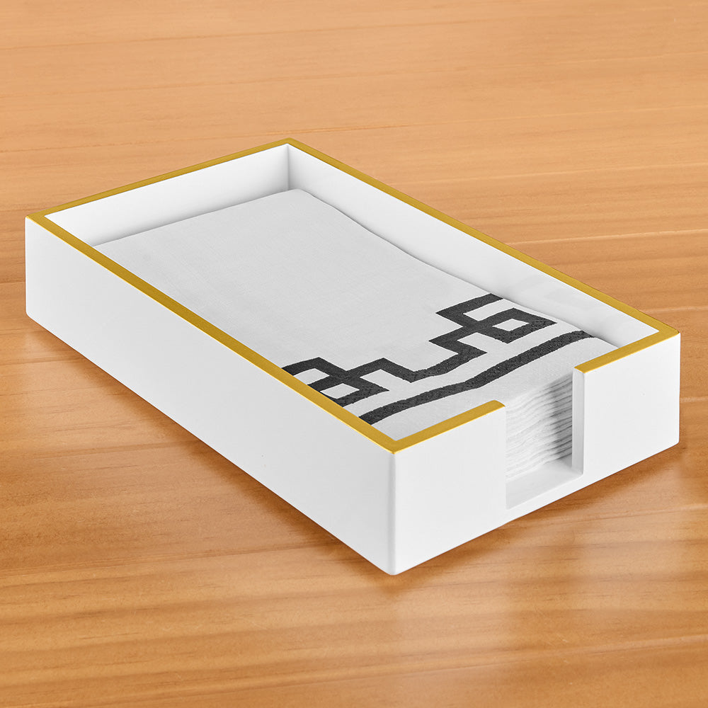 White Wood Lacquered Guest Towel Holder