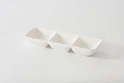 Pampa Bay 3-Section Melamine Serving Platter, White on a light gray background