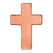 Mauve glass cross on a white background