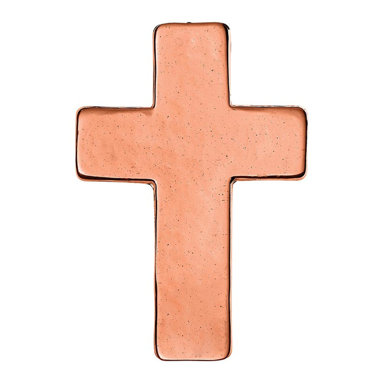 Mauve glass cross on a white background