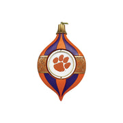 Decorative Clemson ornament with a paw print design on a white background