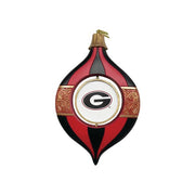 Decorative Georgia Bulldogs ornament with a logo on a white background
