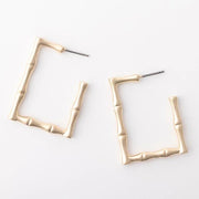 Willow Earrings – Rectangle Hoop Bamboo Earrings