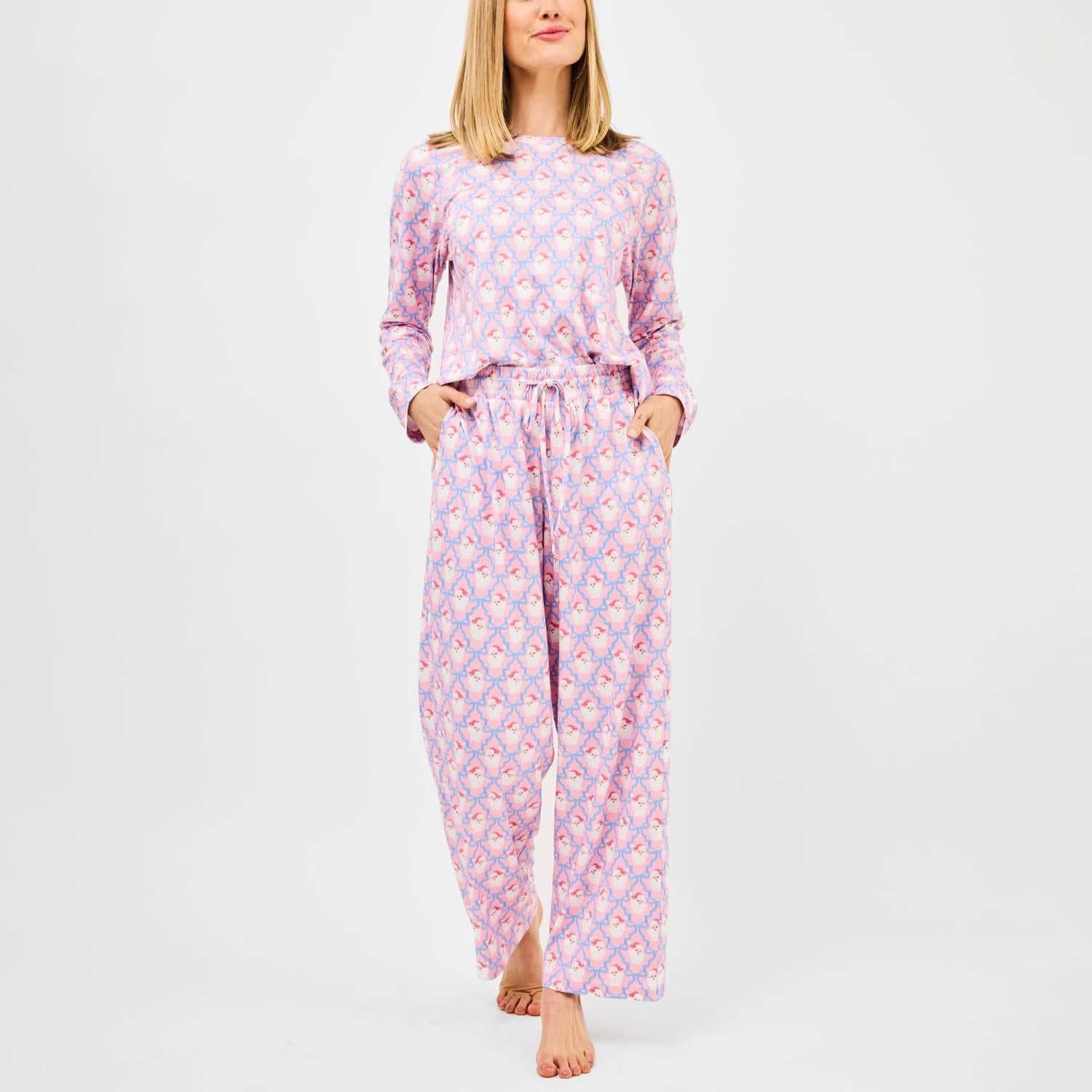 Seasonal - Apparel - Pajamas - Santa Baby Bows - Annie Pant Set - Large