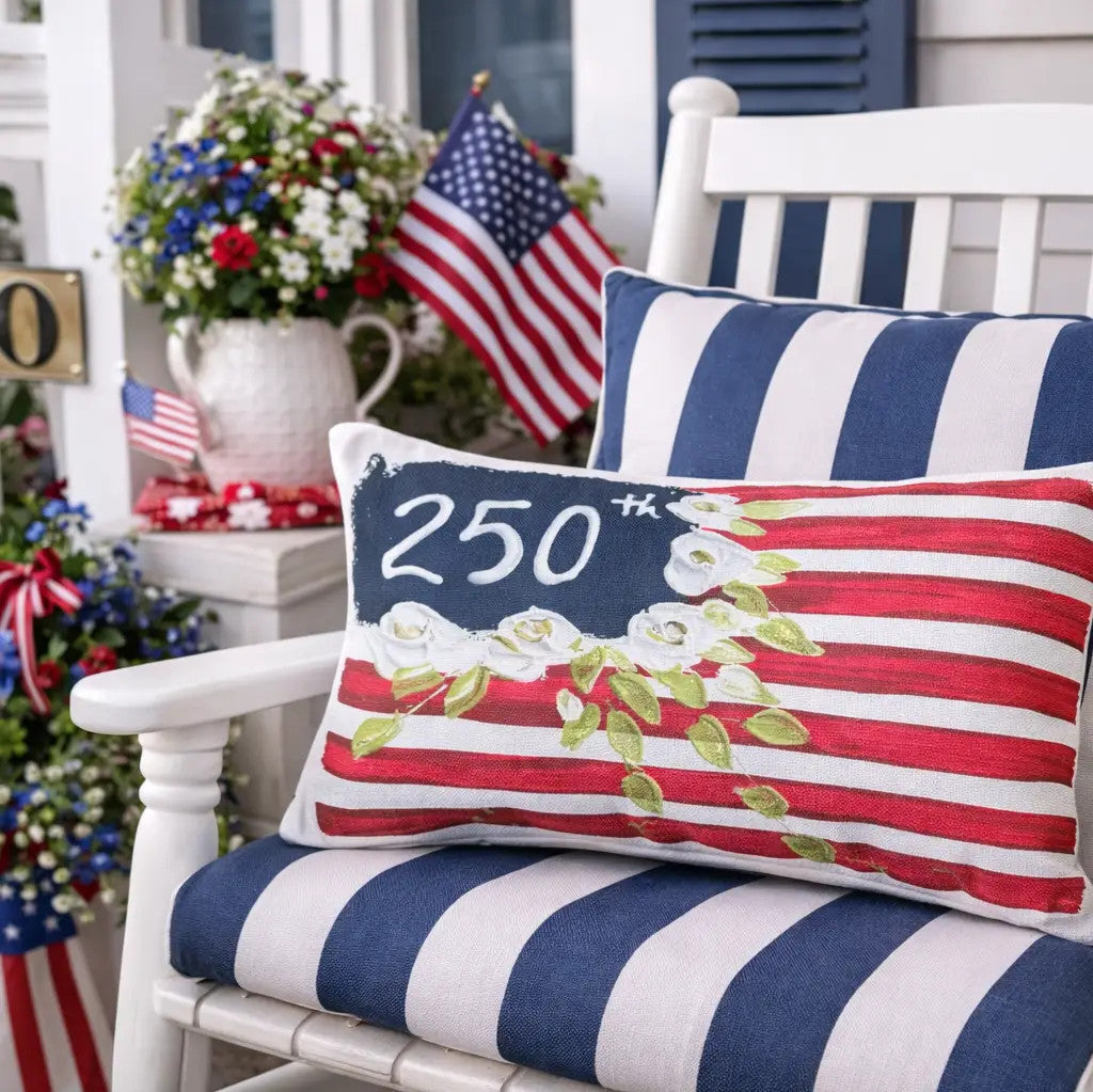 250th Anniversary American Flag Lumbar Pillow