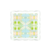 Decorative pillow with a colorful abstract pattern on a white background