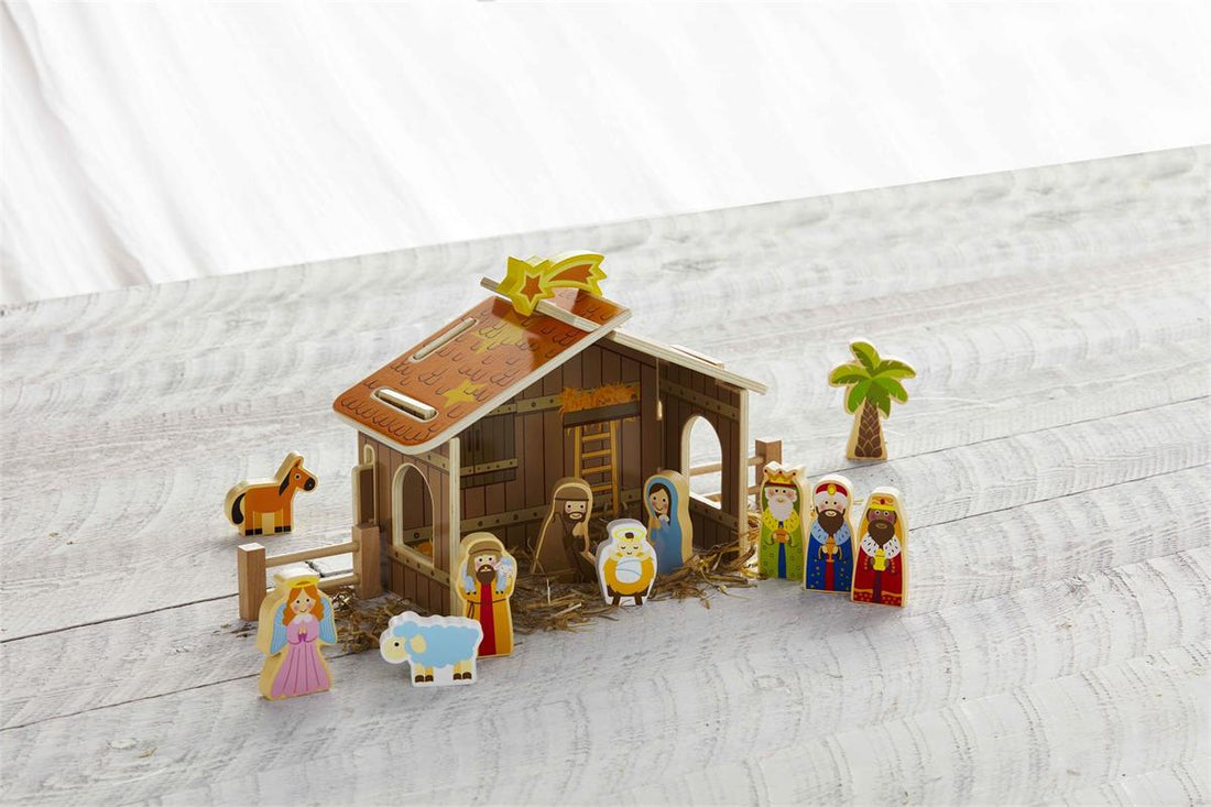 Wooden Nativity Set - Colorful Christian Christmas Decor