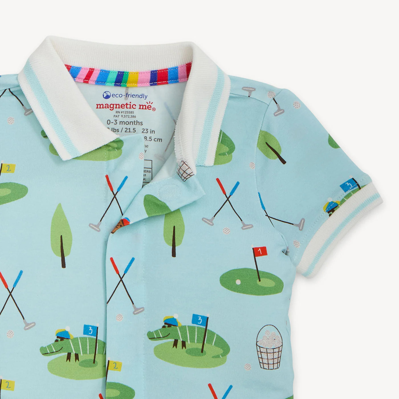 Children - Magnetic Polo Romper - Gopher It - 0-3 mo.