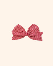 Red Stripe Cotton Magnetic Bow - Wreath Board Accessory