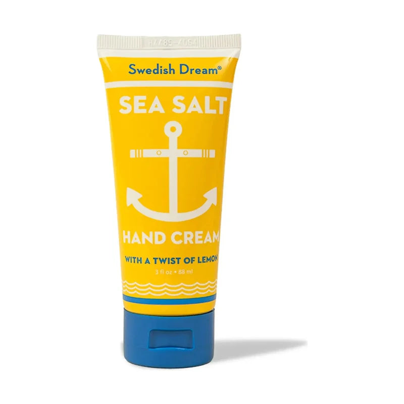 Tube of Swedish Dream Sea Salt Hand Cream with an anchor design on a white background
