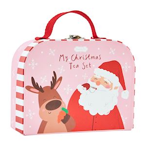 Seasonal - Children - Santa Tea Set - red and pink cardboard kit 