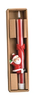 Christmas Flameless Taper Candle with Character Hugger - 10 Inch