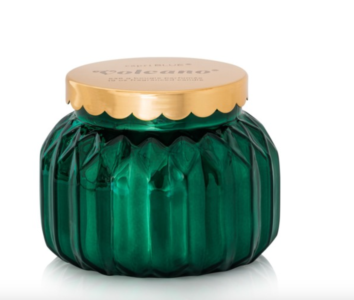 Seasonal - Candle - Royal Gem - Signature Volcano - 19 oz. Green jar with gold lid 