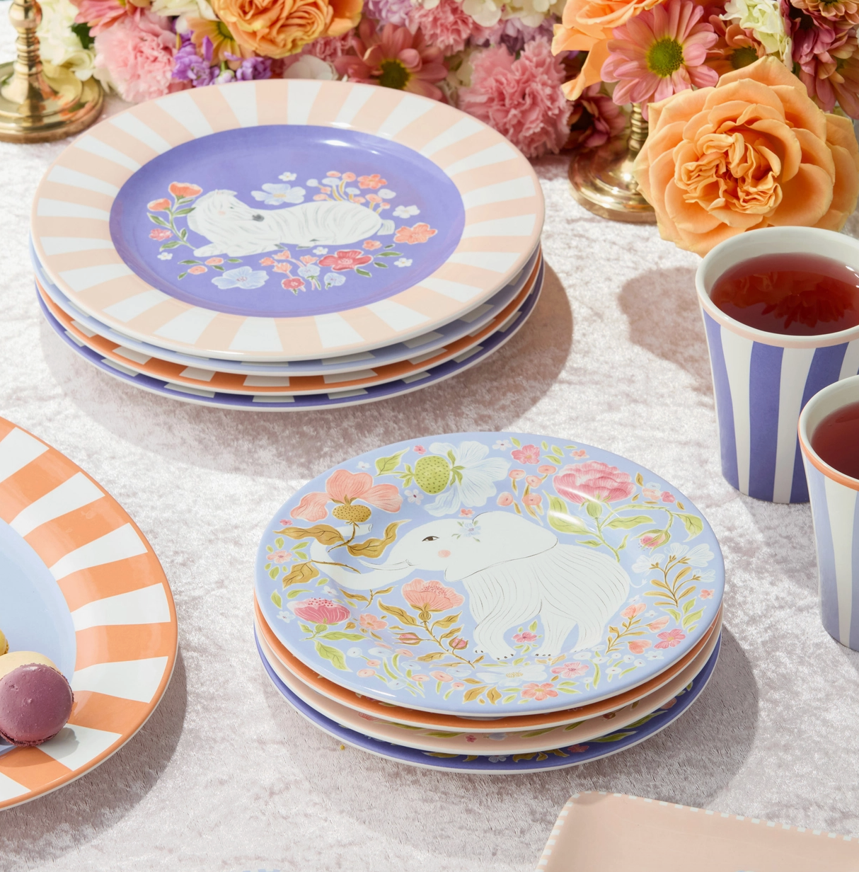 Home - Salad Plate - Menagerie Ceramic - Set of 4 - 9"