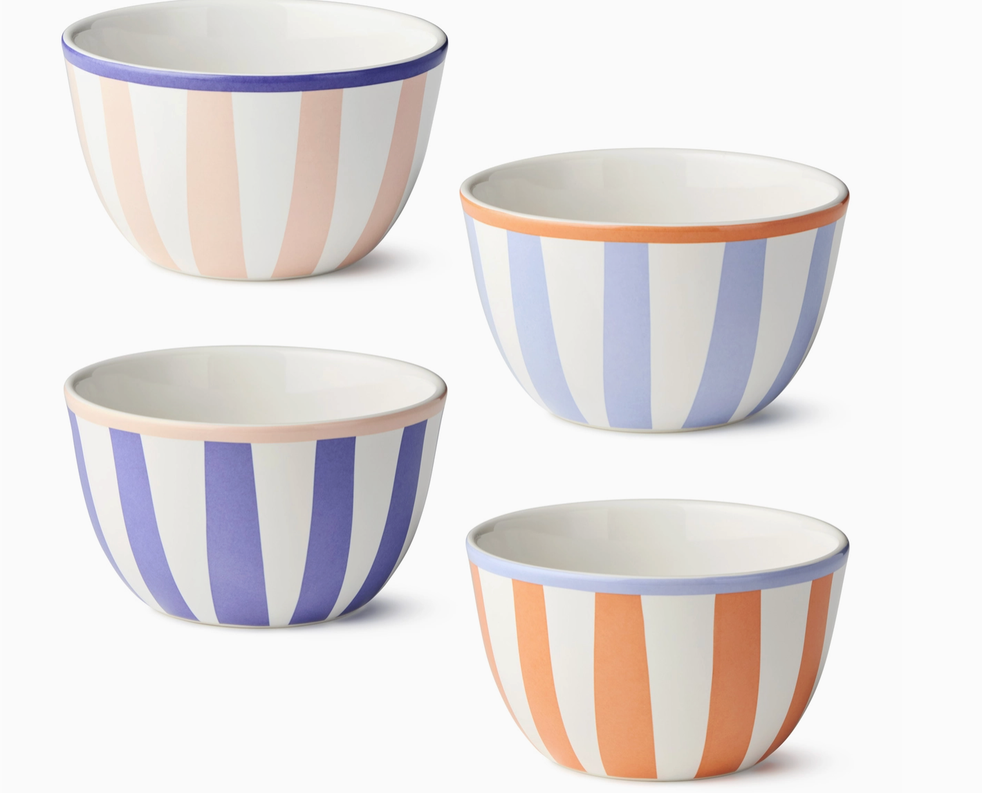 Home - Bowl - Menagerie Ceramic - Set of 4 -Ice Cream 5.25' x 3"