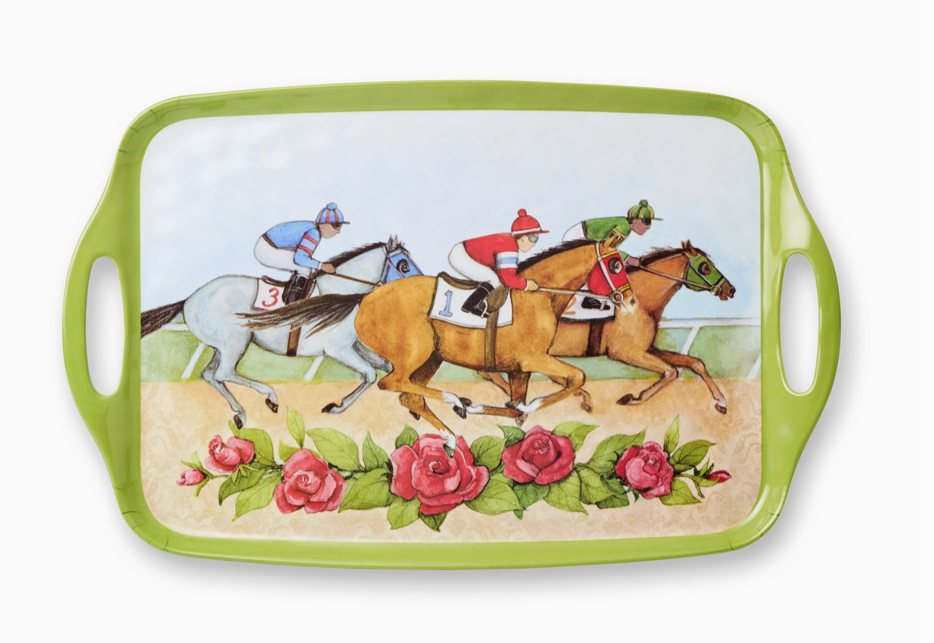 Home - Tray - Melamine -  Day At The Races - 19" x 12" - Rectangle