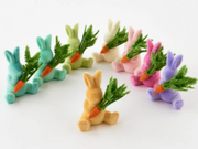 Seasonal - Easter - Flocked Bunny with Carrot - 8”
