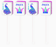 drink stirrer Mahjong tile swizzle sticks on white background