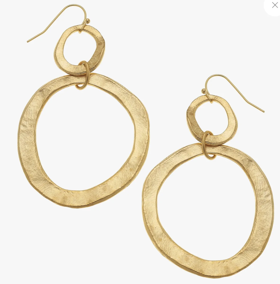 Susan Shaw Double Gold hoop earrings on a white background
