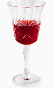 Royal Carved Acrylic Stemmed Wine Glass -Set of 2– Elegant & Shatterproof