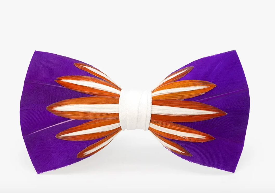 Keowee Clemson-Inspired Feather Bow Tie - Handmade in Charleston
