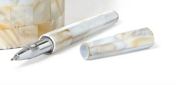 Mother of Pearl Covered Pen - Handcrafted Luxury Writing Pen