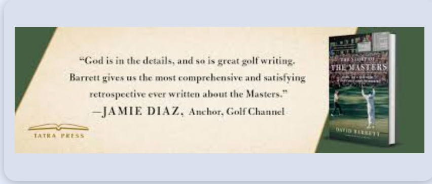Back of book "The Story of The Masters"with postive review