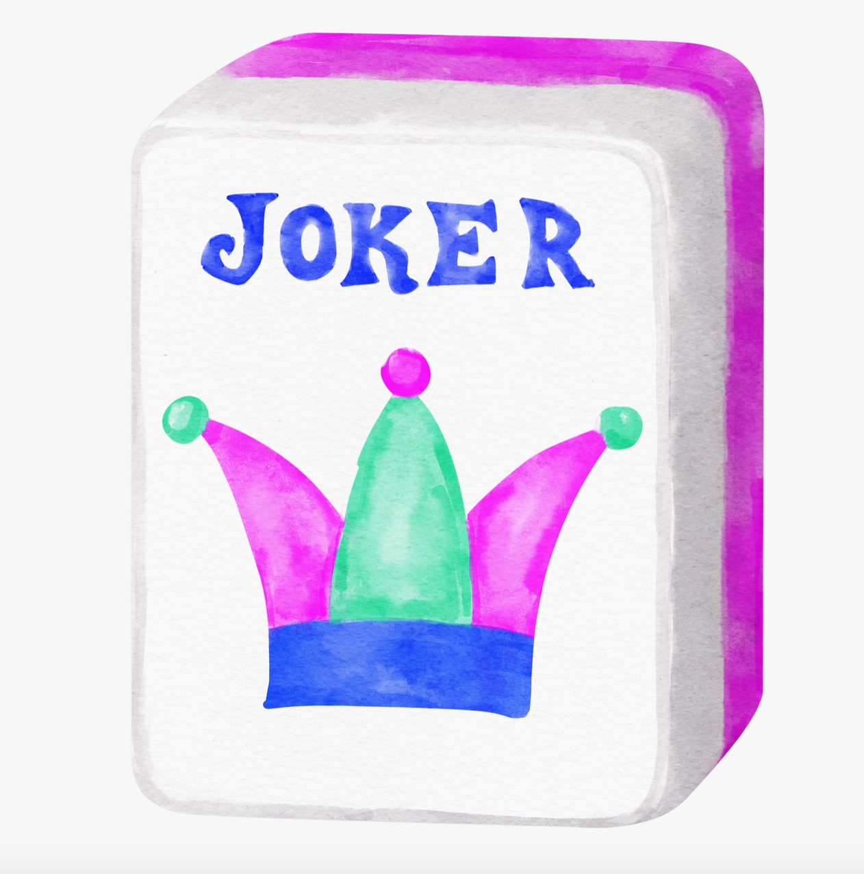 Joker mahjong Tile on white background