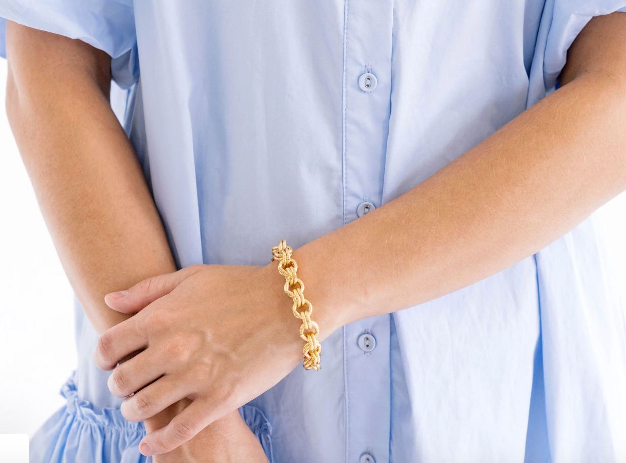 Gold Double Link Chain Bracelet by Susan Shaw