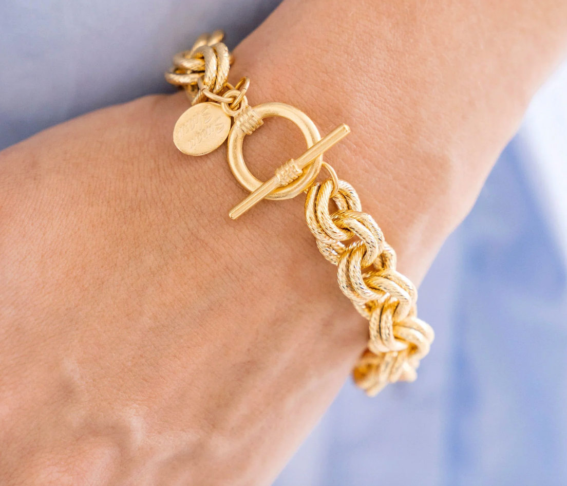 Gold Double Link Chain Bracelet by Susan Shaw