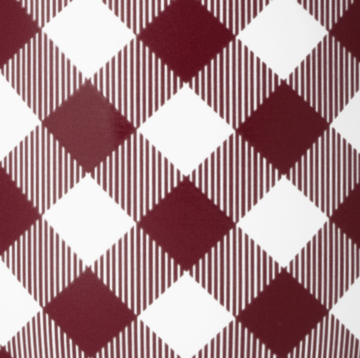 Close up of garnet and white gingham pattern 