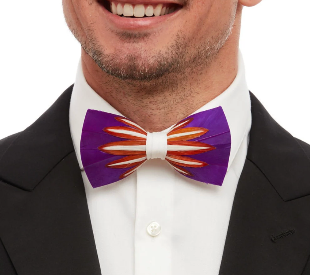 Keowee Clemson-Inspired Feather Bow Tie - Handmade in Charleston