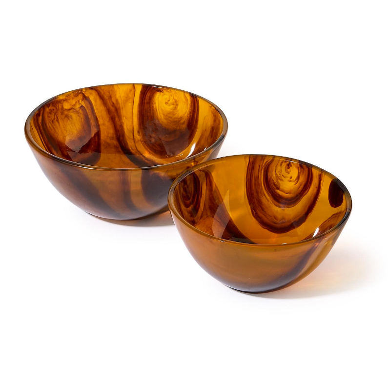 Tortoise Swirl Resin Serving Bowl - Small or Large