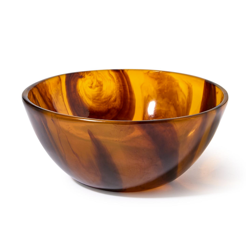 Tortoise Swirl Resin Serving Bowl - Small or Large
