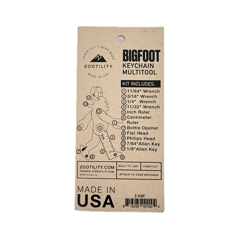 Men - Multi-tool Keychain - Bigfoot - 11 in 1