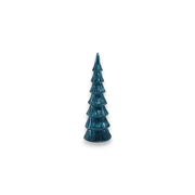 Blue LED Glass Christmas Tree - 12.5-Inch Silver Trim Decor