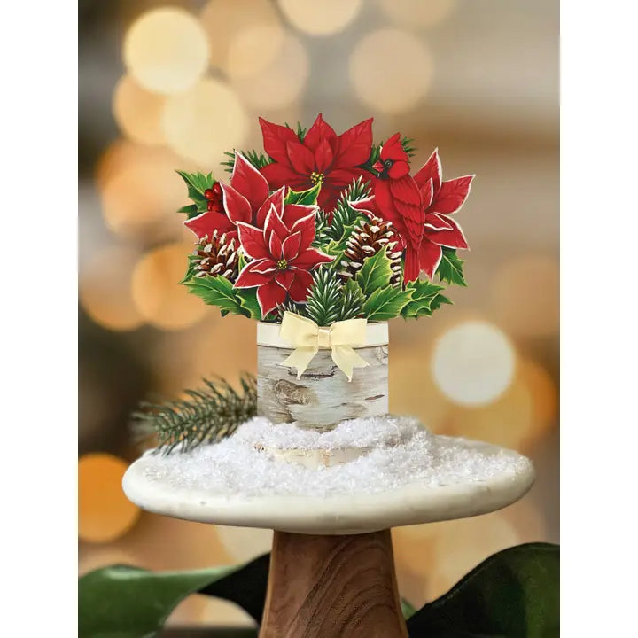 Seasonal - Mini Pop Up Card - Birch Poinsettia