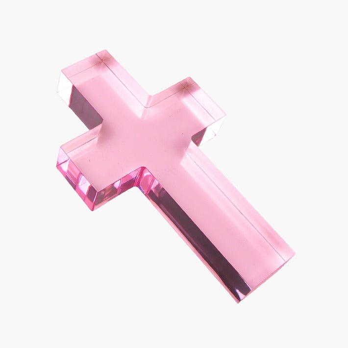 Inspirational - Boxed Cross - Pink Acrylic - Large