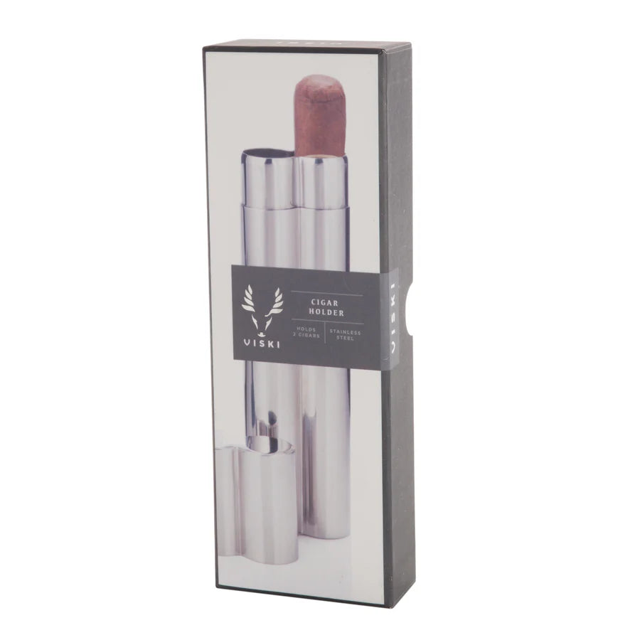 Cigar Holder - Stainless Steel - Double