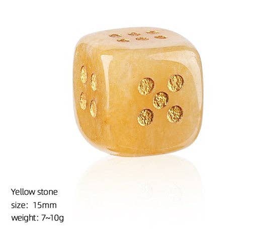 Natural Semi-Precious Gemstone Mahjong Dice – Set of 2