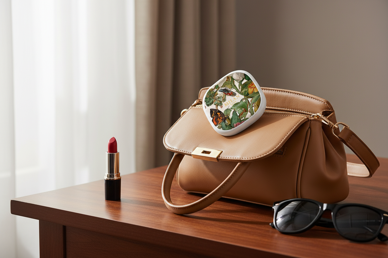 Toss Designs Butterfly Floral Milan compact mirror lifestyle image