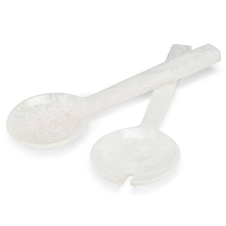 White Resin Salad Server - Oversized Sculptural Serveware