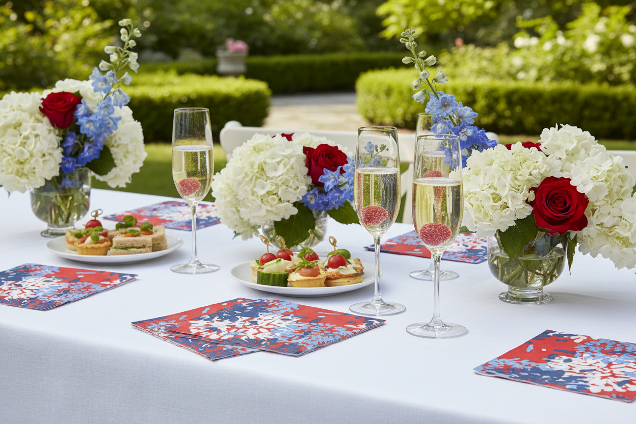 Caspari Chrysanthemum Napkins - Outdoor Garden Party